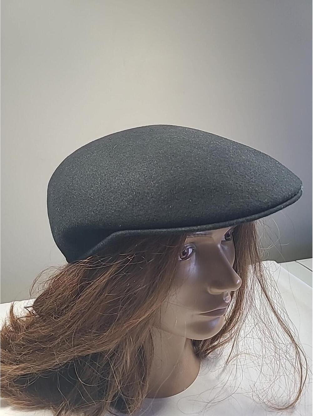 Dorfman Pacific Authentic Scala Classico Black Wool Cap Newsboy Hat